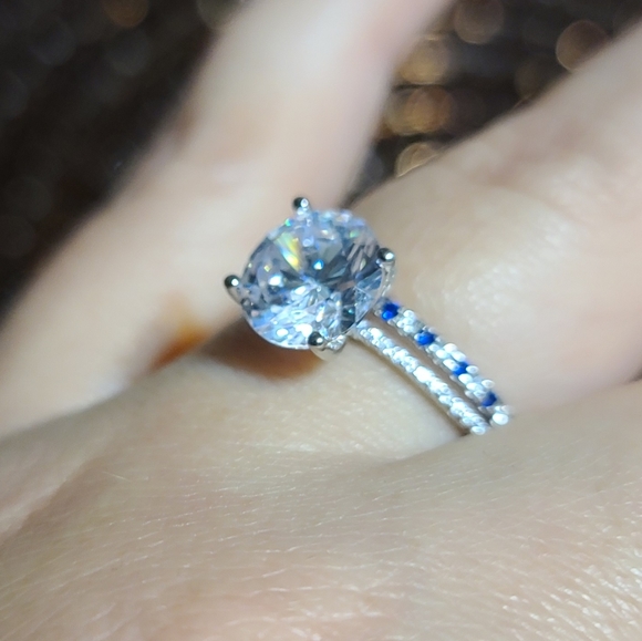 3ct Zircon Diamond Sterling Silver Zircon Pave Statement Piece Engagement - Picture 15 of 16